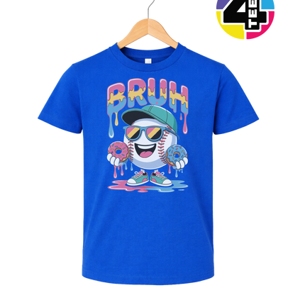 Bruh Baseball Donut Youth Tee