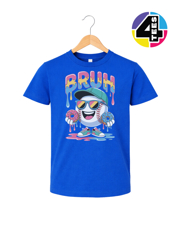 Bruh Baseball Donut Youth Tee