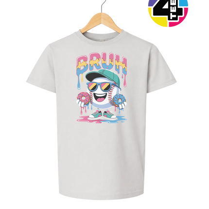 Bruh Baseball Donut Youth Tee