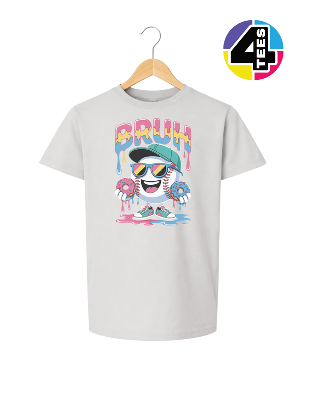 Bruh Baseball Donut Youth Tee
