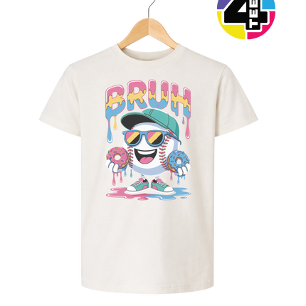 Bruh Baseball Donut Youth Tee