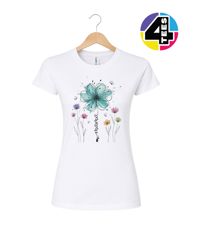 Teal Bloom Mama Splash Women's Tee