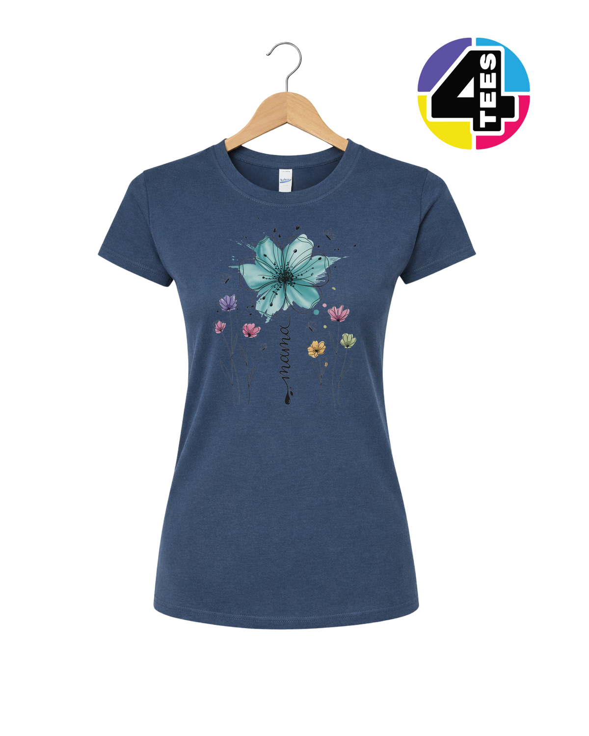 Teal Bloom Mama Splash Women's Tee