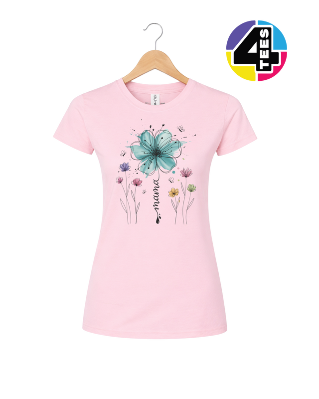 Teal Bloom Mama Splash Women's Tee
