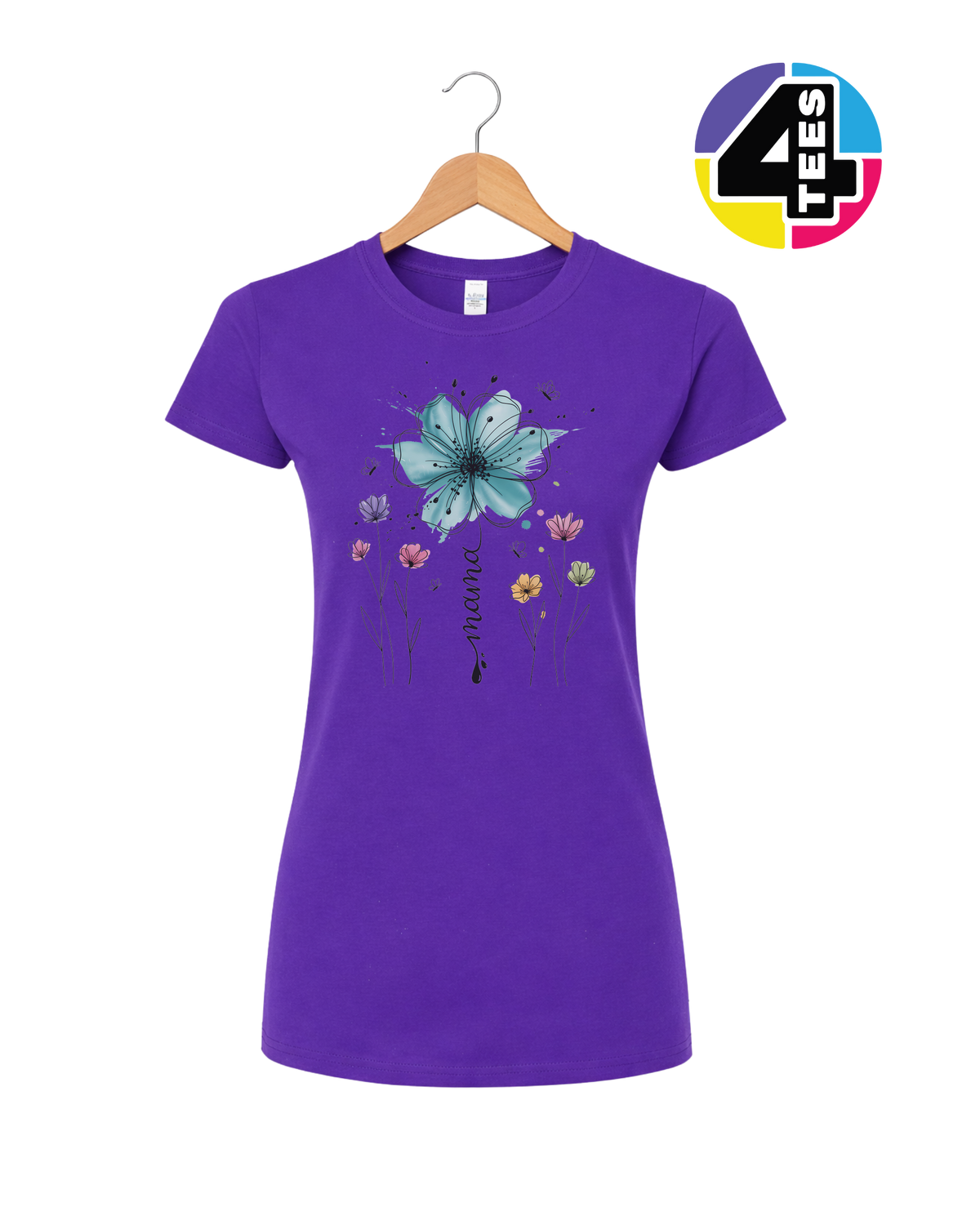 Teal Bloom Mama Splash Women's Tee