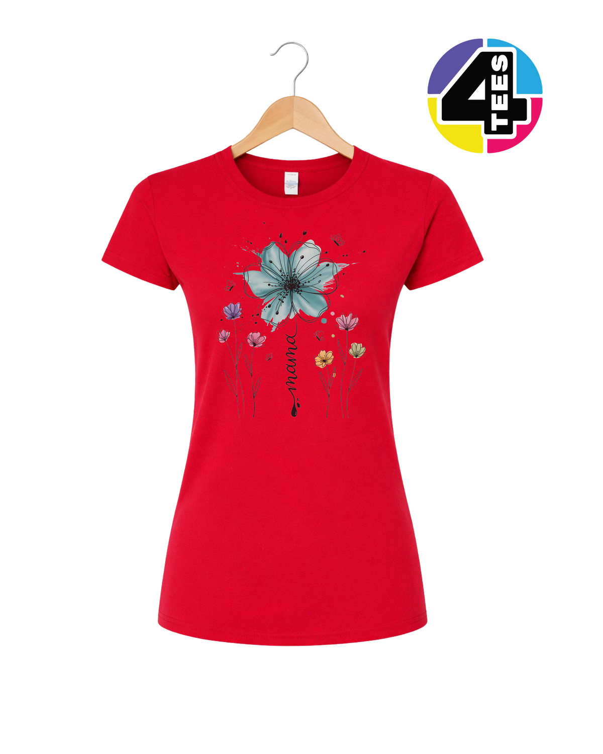 Teal Bloom Mama Splash Women's Tee