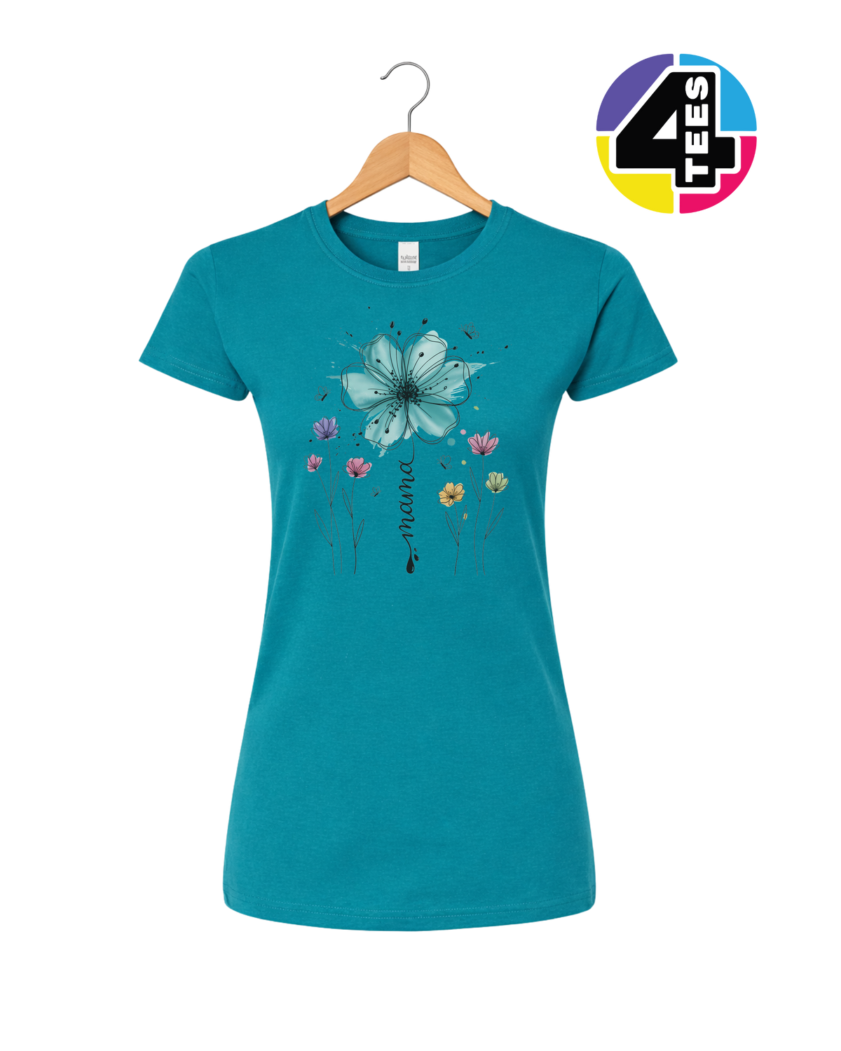 Teal Bloom Mama Splash Women's Tee