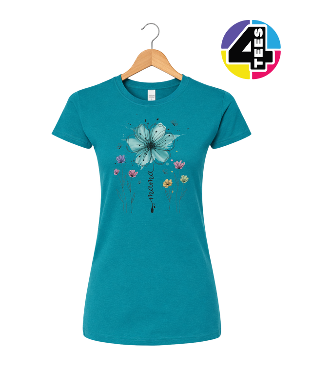 Teal Bloom Mama Splash Women's Tee
