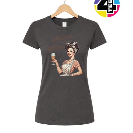 Mama Needs Wine Retro Women's Tee