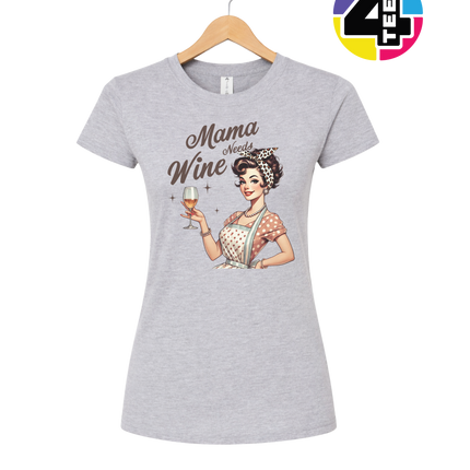 Mama Needs Wine Retro Women's Tee