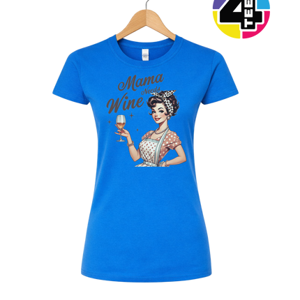 Mama Needs Wine Retro Women's Tee