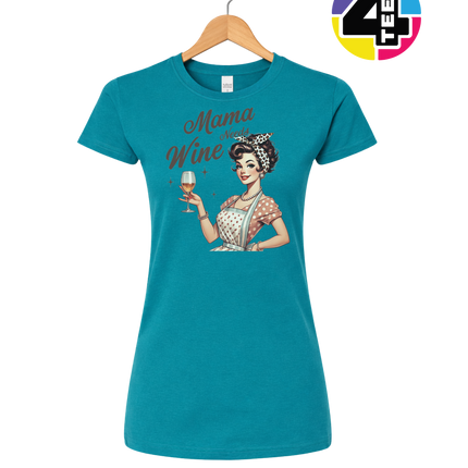 Mama Needs Wine Retro Women's Tee