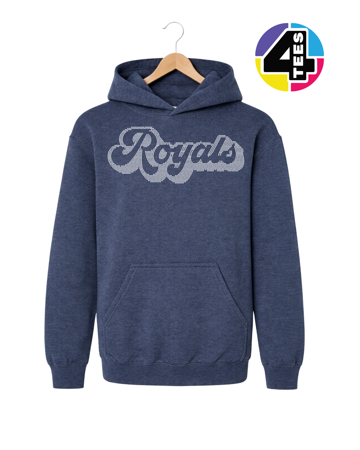Kansas City Baseball Script Spangle Youth Hoodie
