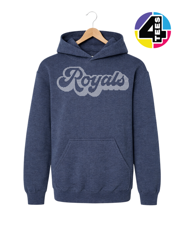 Kansas City Baseball Script Spangle Youth Hoodie
