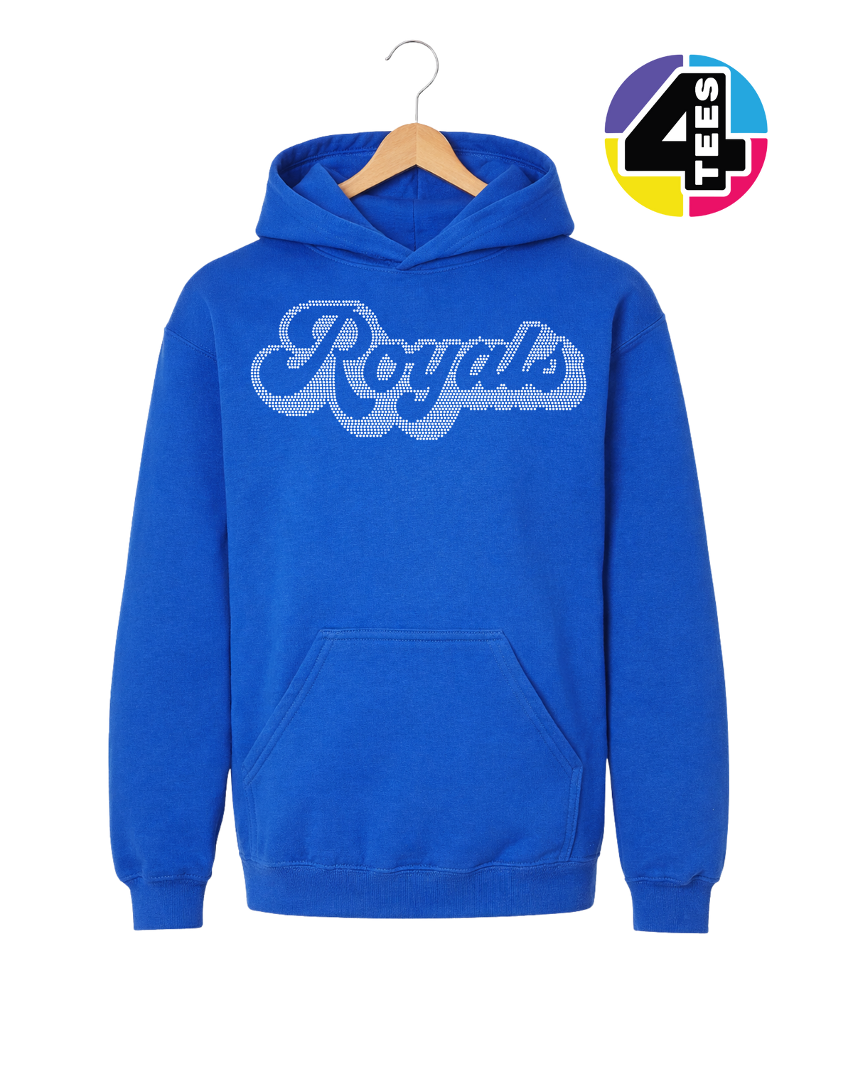Kansas City Baseball Script Spangle Youth Hoodie