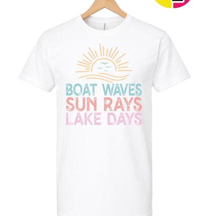 Boat Waves & Sun Rays Lake Days Vibes Tee