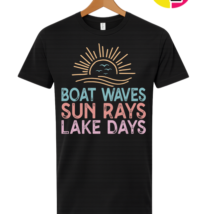 Boat Waves & Sun Rays Lake Days Vibes Tee