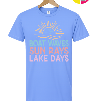 Boat Waves & Sun Rays Lake Days Vibes Tee