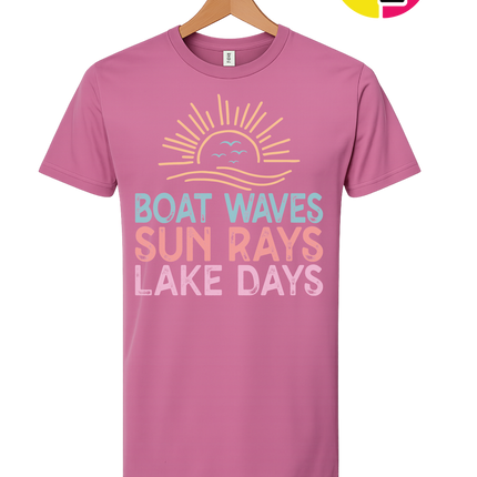 Boat Waves & Sun Rays Lake Days Vibes Tee