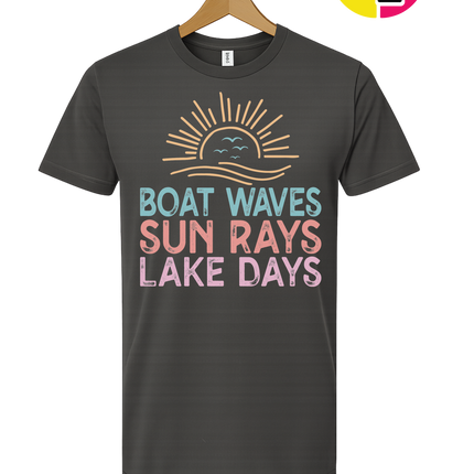 Boat Waves & Sun Rays Lake Days Vibes Tee