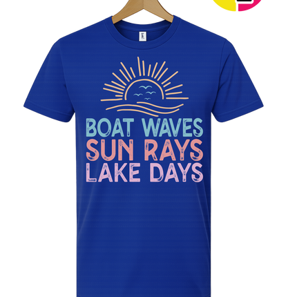 Boat Waves & Sun Rays Lake Days Vibes Tee