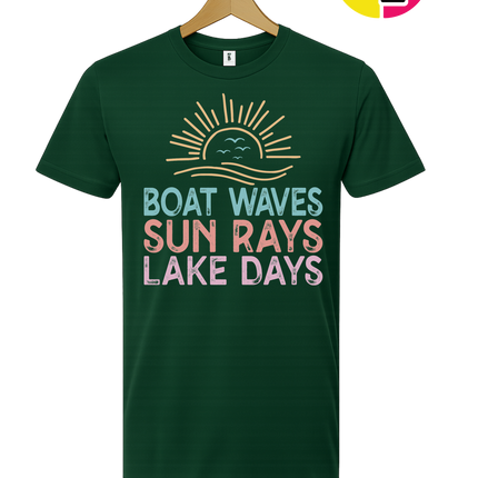 Boat Waves & Sun Rays Lake Days Vibes Tee