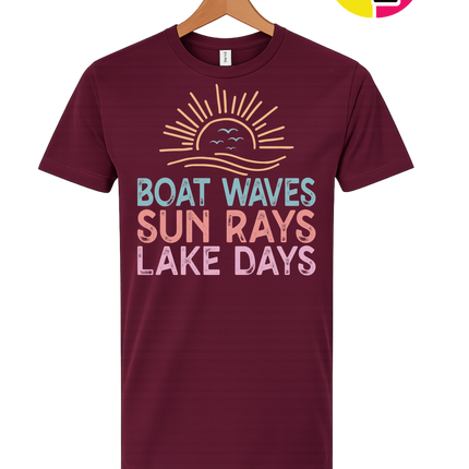 Boat Waves & Sun Rays Lake Days Vibes Tee