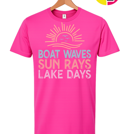 Boat Waves & Sun Rays Lake Days Vibes Tee