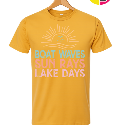Boat Waves & Sun Rays Lake Days Vibes Tee