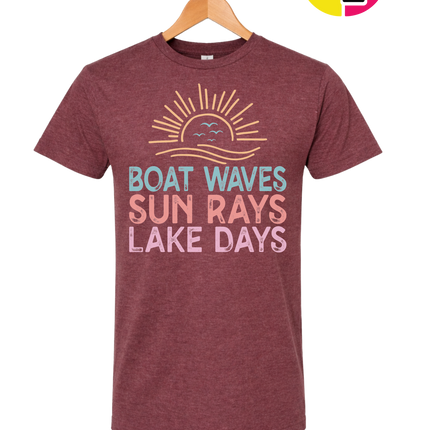 Boat Waves & Sun Rays Lake Days Vibes Tee