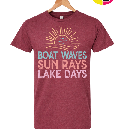 Boat Waves & Sun Rays Lake Days Vibes Tee