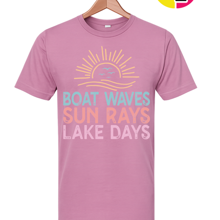 Boat Waves & Sun Rays Lake Days Vibes Tee
