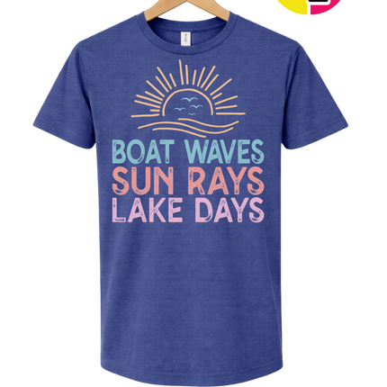 Boat Waves & Sun Rays Lake Days Vibes Tee