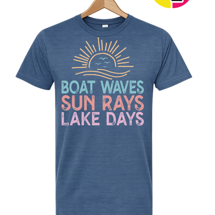Boat Waves & Sun Rays Lake Days Vibes Tee
