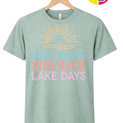 Boat Waves & Sun Rays Lake Days Vibes Tee