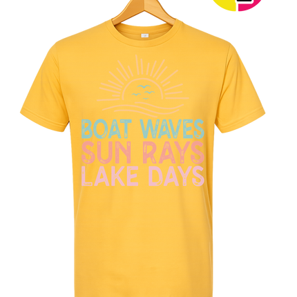 Boat Waves & Sun Rays Lake Days Vibes Tee