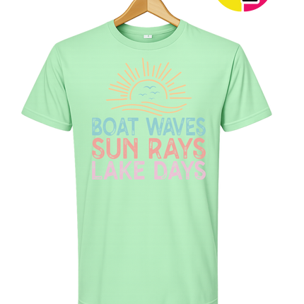 Boat Waves & Sun Rays Lake Days Vibes Tee