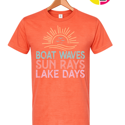 Boat Waves & Sun Rays Lake Days Vibes Tee