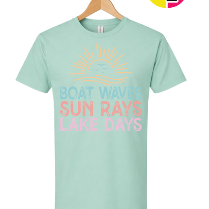 Boat Waves & Sun Rays Lake Days Vibes Tee