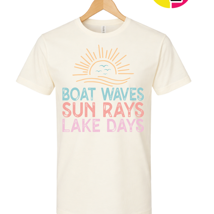 Boat Waves & Sun Rays Lake Days Vibes Tee