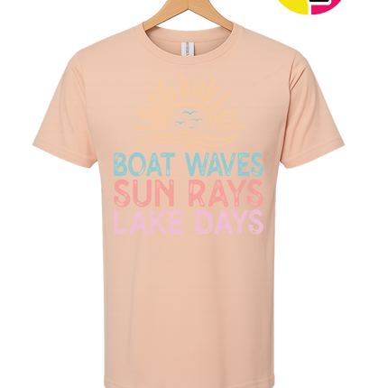 Boat Waves & Sun Rays Lake Days Vibes Tee