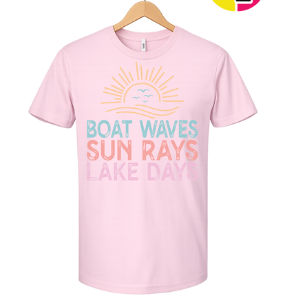 Boat Waves & Sun Rays Lake Days Vibes Tee