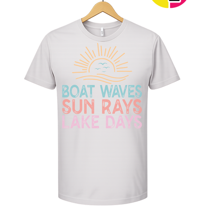 Boat Waves & Sun Rays Lake Days Vibes Tee