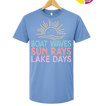Boat Waves & Sun Rays Lake Days Vibes Tee