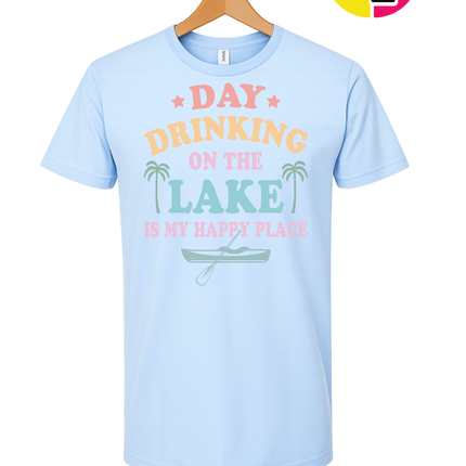 Lake Day Drinking Happy Place Tee