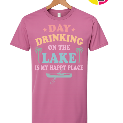 Lake Day Drinking Happy Place Tee