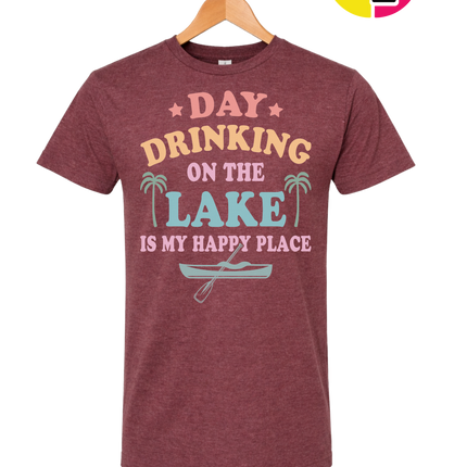 Lake Day Drinking Happy Place Tee