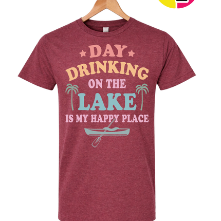 Lake Day Drinking Happy Place Tee