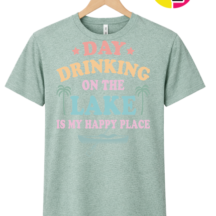 Lake Day Drinking Happy Place Tee