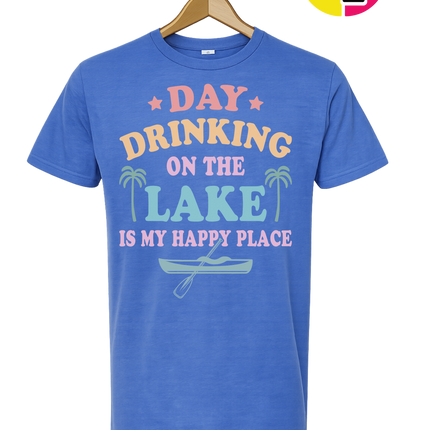 Lake Day Drinking Happy Place Tee